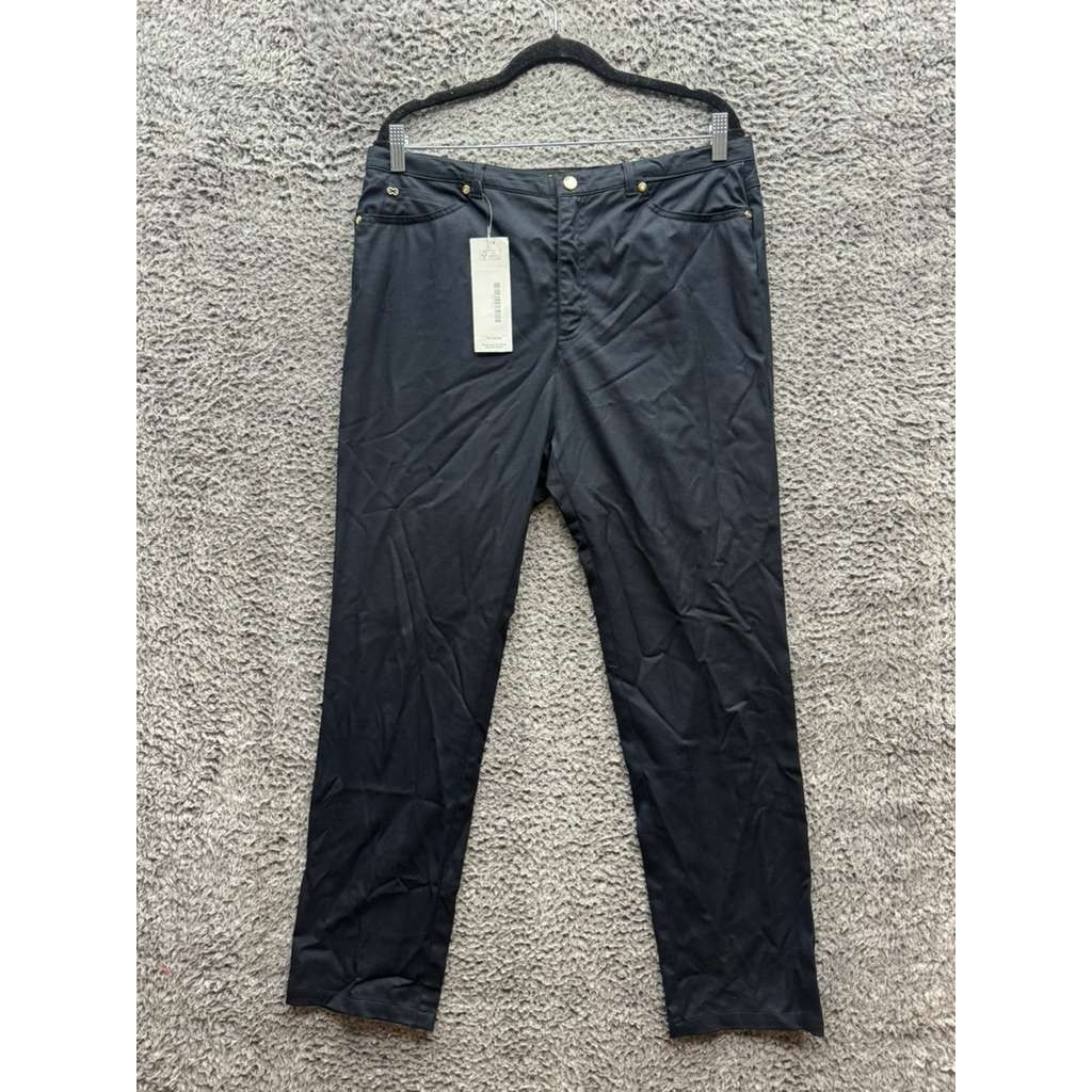 Vintage Escada Slim Fit High-Rise Straight Pants Black Womens Size 34 X 30